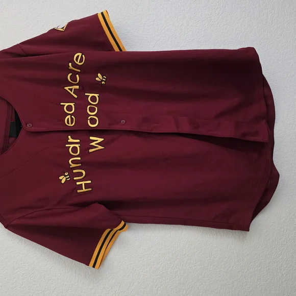 Disney X BoxLunch Exclusive Maroon Whinnie The Pooh 26 Baseball Jersey Shirt - Picture 3 of 7